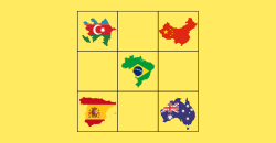 Group countries by geography, demographics, economy, and more. Complete the immaculate grid puzzle.